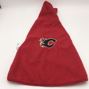 NHL Calgary Flames Dog Pet Red Fleece Hoodie Coat Size X-Large New with Tags